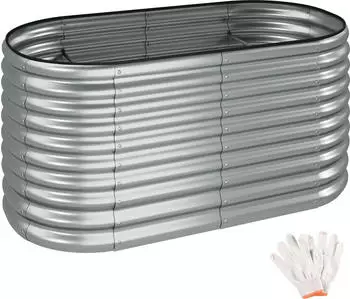 TecTake Flormma galvanised steel vegetable patch 150 x 80 x 80 cm