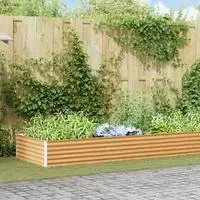 vidaXL Hochbeet Hellbraun 970 x 100 x 36 cm Verzinkter Stahl