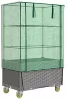 vidaXL Hochbeet mit Aufsatz und Rollen Rattan-Optik 80x50x182 cm