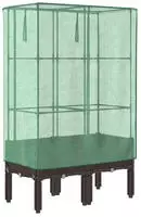 vidaXL Hochbeet mit Gew&auml;chshaus-Aufsatz Rattan-Optik 80x40x140 cm