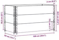 vidaXL Paletten-Aufsatzrahmen 3 Stk. Braun 100x50 cm Massivholz Kiefer