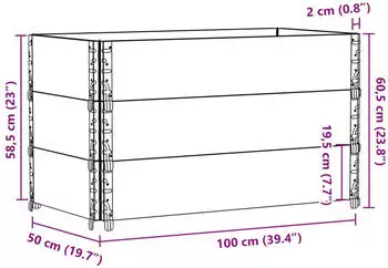 vidaXL Paletten-Aufsatzrahmen 3 Stk. Braun 100x50 cm Massivholz Kiefer (3295373)