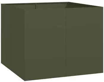 vidaXL Pflanzgef&auml;&szlig; Olivgr&uuml;n 100x100x80 cm Stahl (860825)