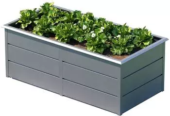 PRIMEYARD Hochbeet 100 x 200 x 78 cm Stahl anthrazit Design (GFPV00957)