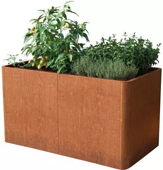 PRIMEYARD Hochbeet 146 x 80 x 60 cm Cortenstahl Rost-Optik Design (GFPV00825)