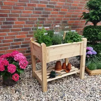 Promadino Hochbeet 90 x 60 x 84,5 cm Holz Natur