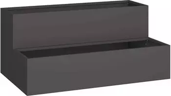 vidaXL Garten-Pflanzgefäß Schwarz 100 x 60 x 45 cm Kaltgewalzter Stahl (865869)