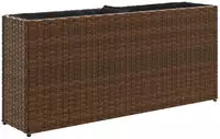 vidaXL Hochbeet mit 2 F&auml;chern Braun 90x20x40 cm Poly Rattan