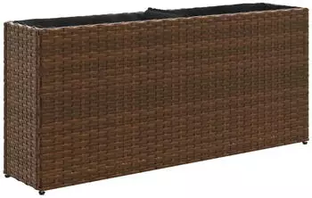 vidaXL Hochbeet mit 2 F&auml;chern Braun 90x20x40 cm Poly Rattan (366408)
