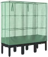 vidaXL Hochbeet mit Gew&auml;chshaus-Aufsatz Rattan-Optik 120x40x140 cm