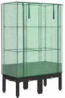 vidaXL Hochbeet mit Gew&auml;chshaus-Aufsatz Rattan-Optik 80x40x140 cm