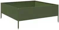 vidaXL Hochbeet Olivgr&uuml;n 100x100x41 cm Stahl