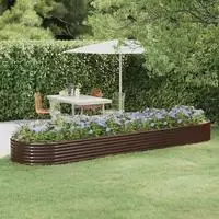 vidaXL Hochbeet Verzinkter Stahl 396x100x36 cm Braun