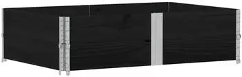 vidaXL Paletten-Aufsatzrahmen 2 Stk. Schwarz 150x100 Massivholz Kiefer (4010306)