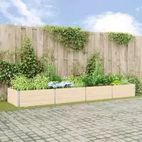 vidaXL Pflanzk&uuml;bel Elfenbein 385 x 100 x 45 cm Verzinkter Stahl