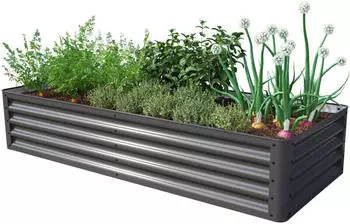 PRIMEYARD Hochbeet 180 x 75 x 35 cm Stahl anthrazit Eco (GFPV00814)