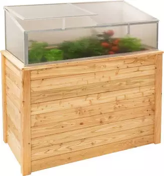 Westmann Klassik Plus 100 Hochbeet mit Fr&uuml;hbeetaufsatz Natur