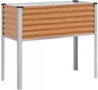 vidaXL Gartenblumentopf Hellbraun 100 x 45 x 90 cm Verzinkter Stahl