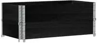 vidaXL Paletten-Aufsatzrahmen 2 Stk. Schwarz 100x50 cm Massivholz