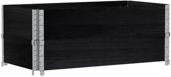vidaXL Paletten-Aufsatzrahmen 2 Stk. Schwarz 100x50 cm Massivholz (4010283)