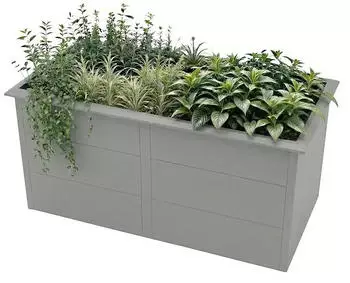 Metzler Hochbeet 206 x 106 x 77 cm Stahl Grau
