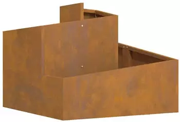 vidaXL Garten-Pflanzgef&auml;&szlig; Braun 60 x 60 x 50 cm Wetterfeststahl (873577)