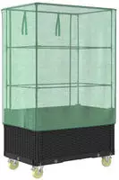 vidaXL Hochbeet mit Aufsatz und Rollen Rattan-Optik 80x50x182 cm