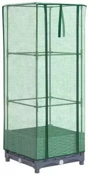 vidaXL Hochbeet mit Gew&auml;chshaus-Aufsatz Rattan-Optik 40x40x123 cm (4015823)