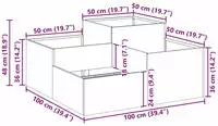vidaXL Gartenblumentopf Schwarz 100 x 100 x 48 cm Stahl