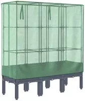 vidaXL Hochbeet mit Gew&auml;chshaus-Aufsatz Rattan-Optik 120x40x140 cm