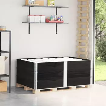 vidaXL Paletten-Aufsatzrahmen 3 Stk. Schwarz 150x100 Massivholz Kiefer (3295383)