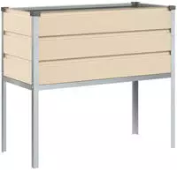 Vidaxl Planter Ivory 100 X 45 X 90 Cm Galvanised Steel