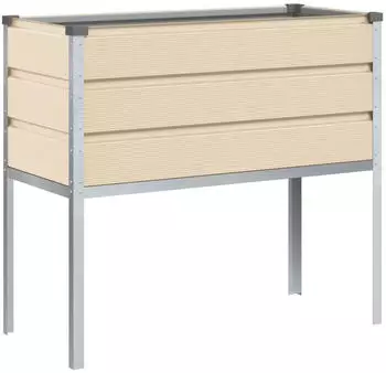 vidaXL Pflanzk&uuml;bel Elfenbein 100 x 45 x 90 cm Verzinkter Stahl (42018126)