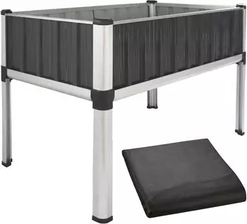 TTL Garden SUPERIOR Hochbeet XL 112x60x80cm anthrazit/silber