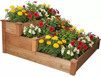 needs&wants Gro&szlig;es Hochbeet Holz XL123,5x123,5x53cm