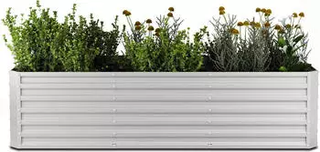 Blumfeldt High Grow Straight Hochbeet 1.440L silber