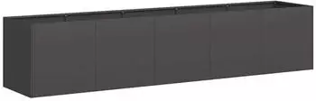 vidaXL Pflanzgef&auml;&szlig; Schwarz 200 x 40 x 40 cm Kaltgewalzter Stahl (860682)