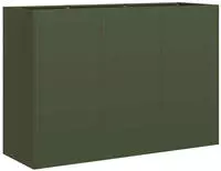 vidaXL Pflanzk&uuml;bel Olivgr&uuml;n 120x40x80 cm Kaltgewalzter Stahl