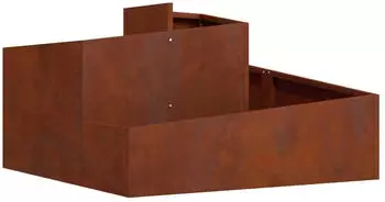 vidaXL Garten-Pflanzgef&auml;&szlig; Braun 80 x 80 x 50 cm Wetterfeststahl (873584)