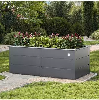 PRIMEYARD Hochbeet 75 x 150 x 78 cm Stahl anthrazit Design (GFPV00955)