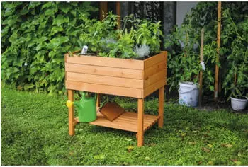 Dobar Kubus 2.0 mit Ablage und Pflanzfolie 78x58x78cm Hellbraun