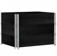 vidaXL Pflanzkasten Schwarz 80x60 cm Massivholz Kiefer