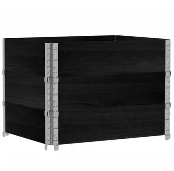 vidaXL Pflanzkasten Schwarz 80x60 cm Massivholz Kiefer (3295420)