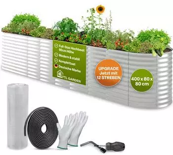 TTL Garden SPIRIT XXL 400x80x80cm Metall oval Silber