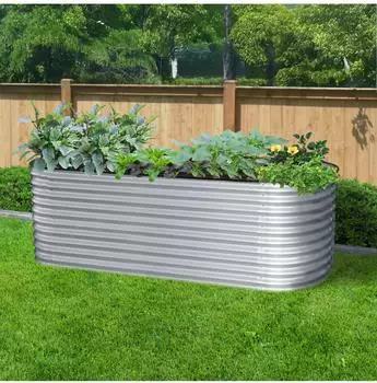 Konifera Hochbeet bodenlos Stahl 240x80x82cm silberfarben