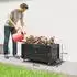 Outsunny Hochbeet wetterfester Anstrich 4 Räder Naturholz 89 x 48 x 47 cm schwarz