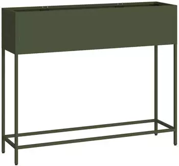 vidaXL Hochbeet Gartenpflanzer Olivgr&uuml;n 100 x 26 x 82 cm Stahl (865879)