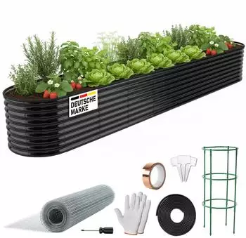Brast Hochbeet Metall Julia Mega 400x80x80cm Schwarz