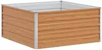 vidaXL Hochbeet Hellbraun 100 x 100 x 45 cm Verzinkter Stahl
