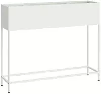vidaXL Hochbeet Gartenpflanzer Wei&szlig; 100 x 26 x 82 cm Stahl